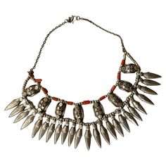 Nice Vintage Asian Indian ethnic Tibetan Silver coral Necklace Ladakh Typical Ladakh ethnic Himalayan Tibetan Traditional necklace 850 grade silver with coral beads Condition Good Traditional Necklace, Coral Necklace, Coral Beads, Art Furniture, Tibet, Asian Art, Coral, India, Red