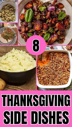 thanksgiving side dishes with text overlay that reads 8 thanksgiving side dishes