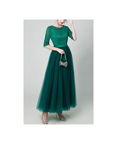 Get 10% off now! Buy modest green aline tulle ankle length party dress for guests at cheap price online. Free stable shipping and pro custom service since 2009. Tznius Party Dresses, Green Tulle Dress For Prom Season, Green Tulle Evening Dress For Wedding, Party Dark Green Maxi Dress, Green Tulle Evening Dress For Formal Occasions, Green Tulle Floor-length Evening Dress, Formal Green Tulle Evening Dress, Green Tulle Party Dress, Green Tulle Dress For Party