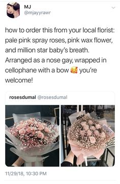 someone posted a bouquet of flowers on their twitter account