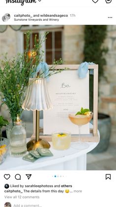 an image of a table with drinks and menus on it for guests to eat