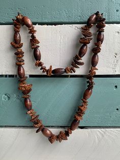 Vintage Boho Wooden Necklace Natural Wooden Beads This necklace is made of natural wood beads that are irregular in shape combined with ones that are smooth and of a regular shape. All natural wood, varnished.  Good vintage condition.  Length: info coming soon Affordable Elegant Jewelry With Wooden Beads, Rustic Brown Wooden Bead Necklaces, Rustic Brown Wooden Beads Necklace, Rustic Brown Wooden Beaded Necklaces, Rustic Brown Necklace With Large Beads, Nature-inspired Brown Necklaces With Natural Variations, Nature-inspired Brown Necklace With Natural Variations, Mahogany Wooden Beads Jewelry, Mahogany Colored Wooden Bead Jewelry