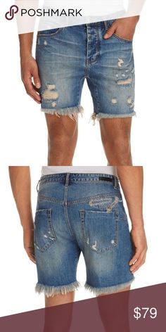 One Teaspoon-Blue DenimRaw Edge Distress Shorts 33 Brand:One Teaspoon Condition:New with tags  Category:Shorts RETAIL PRICE  $128.00     Color: Blues Size Type: Regular Bottoms Size (Men's): 33 Style: Denim Material: 100% Cotton  100% Authentic One Teaspoon® Measurements: 6 inches Length 33 inches Waist ITEM#0001287 One Teaspoon Shorts Jean Shorts Five-pocket Summer Shorts, Spring Cutoff Shorts With Five Pockets, Distressed Straight Leg Summer Shorts, Medium Wash Five Pocket Shorts For Summer, Mid-rise Five Pocket Summer Shorts, Mid-rise Five-pocket Summer Shorts, Relaxed Fit Distressed Short Jeans, Five-pocket Shorts For Spring, Summer Jean Shorts Distressed Straight Leg