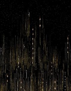 an abstract background made up of lines and dots in the night sky with stars on them