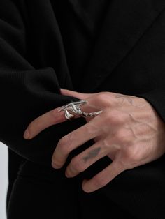 ▪️Free size (size adjustable) Silver 925 Midi Rings Men, Trendy Irregular Silver Ring, Luxury Modernist Silver Men's Ring, Luxury Modernist Men's Silver Ring, Brutalist Silver Hand Cast Rings, Editorial Shoot, Free Size, Silver 925, Ring Designs