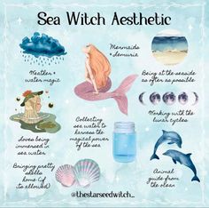 Mermaid Witch Aesthetic, Sea Witch Aesthetic, Sea Magick, Magickal Tips, Weather Witch, Mermaid Spells