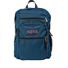 Jansport Big Student Backpack, 17.5 Functional Student Backpack With Pockets, Back To School Backpack With Pockets For Study, Blue Standard Backpack For Study, Standard Blue Backpack For Study, Blue Functional School Backpack, Functional Blue School Backpack, Blue Student Backpack With Pockets, Blue Backpack For Study, Functional Blue Student Backpack