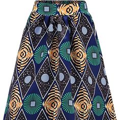 This Is A Knee-Length Pull-On Pleated Skirt With Back Elastic Waistband And Inset Pockets. It Is Made In A Classical African Style Graphic Print In A Quality Satiny Polyester Fabric. Size Will Fit L/Xl - Waist: ~34" Length: ~28" 90% Polyester, 10% Spandex - Hand Wash Cold And Hang Dry Brand New Without Tags - Never Worn Flare Skirt, Pleated Skirt, African Print, African Fashion, Knee Length, Polyester Fabric, Womens Skirt, Brand New, Red