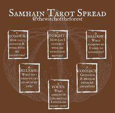 the cover art for samhan tarot spread