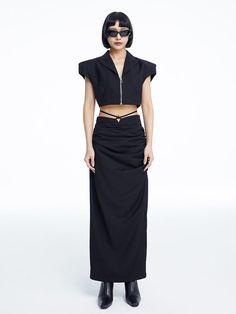 Material: Polyester 97%/Viscose 3%
Model: 165cm/46kg Wearing size S



Length
Waist
Hip


S
90cm
68cm
90cm


M
92cm
72cm
94cm


L
94cm
76cm
98cm Fitted Wrap Skirt For Workwear, Fitted Wrap Skirt For Spring Evening, Fitted Wrap Skirt For Evening In Spring, Fitted Waist-length Skirt For Party, Summer Fitted Draped Skirt For Workwear, Fitted Lined Wrap Skirt For Evening, Fitted Midi Draped Skirt With Gathered Detail, Gathered Maxi Skirt For Night Out In Spring, Gathered Maxi Skirt For Spring Night Out