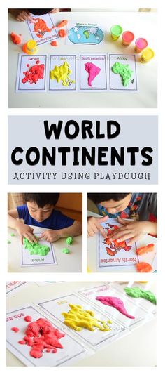 the world continents activity using playdough to teach children how to use their hands