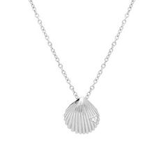 Goddaughters Sterling Silver  Shell Necklace. Shell has a small heart on it with White Topaz stones inside heart. White topaz used as accent only.;Necklace & Pouch Necklace Pouch, Necklace Shell, Shell Necklace, Topaz Stone, Daughter Of God, Small Heart, Shell Necklaces, Heart On, White Topaz