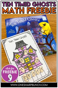 a book with the title ten timp ghost's math freebie