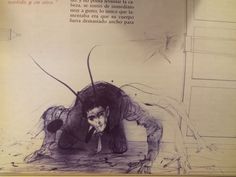 a drawing of a man crawling on the ground