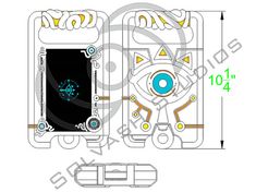 a drawing of an electronic device with blue eyes