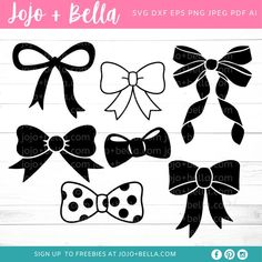 bow clipart svg files for silhouettes and cricut designs, including bows