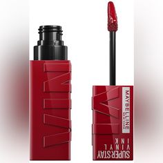 Maybelline Super Stay Vinyl Ink Longwear No-Budge Liquid Lipcolor Makeup, Highly Pigmented Color And Instant Shine, Lippy, Cranberry Red Lipstick, 0.14 Fl Oz, 1 Count Maybelline Vinyl Ink Swatches Lippy, Maybelline Vinyl Ink Red Hot, Maybelline Vinyl Ink 40 Witty, Maybelline Super Stay Vinyl Ink, Maybelline Superstay Vinyl Ink, Maybelline Superstay, Maybelline Makeup, Maybelline Super Stay, Red Lipstick