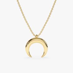 Hailie Radiate the mystique of the moon with this elegant Solid Gold Crescent Necklace. Crafted from gleaming solid gold (available in yellow, white, or rose gold), this necklace features a smooth, polished crescent shape with gently tapered ends. The minimalist design evokes the beauty of the night sky and is perfect for layering or wearing alone as a statement piece. - Handmade - Solid Gold - Dimensions of the Moon: 13.5 x 13.5 mm All pieces come beautifully boxed in suede pouches you can alwa Memory Ring, Dainty Gold Chain, Gold Horns, Crescent Necklace, Crescent Shape, Horn Necklace, Beautiful Gift Wrapping, Initial Jewelry, Layering Necklace