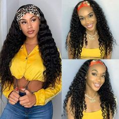 About this item 1.High Quality: 100% Brazilian Virgin Human Hair Headband Wig, soft, healthy, no smell, tangle-free, no shedding. Can be straightened, curled, bleached, dyed and styled as your own hair. 2.Wigs Advantage: Beginner friendly.Convenient with No lace and No glue.Full protective style with No leave out.Protect your edges well.No worries about the headline anymore and Easy to wear. 3.Size Adjustable: Cap Size - There are clips in the front and Velcro in the back. Average Deep Wave wig Blonde Bob Wig, Hair Wigs For Black Women, Hair Headband, Virgin Hair Wigs, Headband Wig, Long Curly Wig, Wave Wig, Protective Style, Curly Human Hair Wig