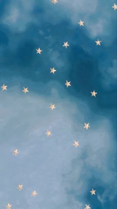 the stars are flying in the blue sky