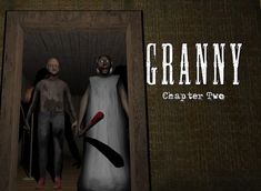 an animated image of two people standing in a doorway with the words granny written above them