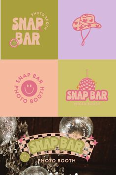 the logos for snap bar are all different colors