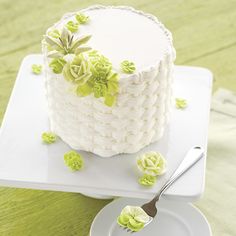 a close up of a cake with flowers on it