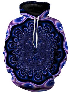 Vivid Warp Unisex Hoodie, Noctum X Truth, | iEDM Purple Hoodie With Graphic Print, Hoodie Graphic, 360 Design, Fabric Cuff, Cozy Hoodie, Print Hoodie, Comfort Style, Fabric Panels, Comfortable Fashion