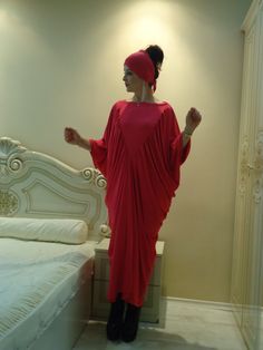 "Kaftan Maxi dress bohemian dress oversize dress+HEAD SCARF .THIS MODEL CAN BE ORDERED AND YOUR INDIVIDUAL SIZE-TIME CONSTRUCTION 1-3 DAY! Please, leave a phone number when orders is important for flawless delivery :) :) :) .Please write how your height,beacause each clothes is made special for you :) :) :) Valentina * Azalia Cult 💖 💖 💖MEASUREMENT OF BODY💖 💖 💖 SIZE XXS (US 0, UK 2) bust:-32.5\" / Waist: - 25\" / Hips:- 35\" / 💖 💖 💖 SIZE XS (US 2, UK 4) bust: -33.5\" / Waist: -26\" / Hip Bohemian Oversized Tunic Midi Dress, Oversized Bohemian Tunic Midi Dress, Bohemian Draped Maxi Dress For Party, Oversized Red Bohemian Dress, Bohemian Long Sleeve One Size Dress, Free Size Dress With Batwing Sleeves, Free Size Batwing Sleeve Dress, Bohemian Batwing Sleeve Spring Dresses, Long Oversized Dresses For Parties