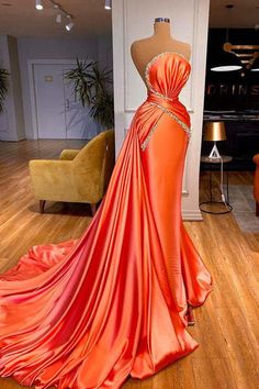 MERMAID PROM DRESS WITH DETACHABLE TRAIN,PD22052 on Storenvy Orange Mermaid Prom Dress, Dress With Detachable Train, Orange Mermaid, Orange Prom Dresses, Ruffle Prom Dress, Cheap Prom Dresses Long, Mermaid Sweetheart, Evening Party Dresses, Detachable Train