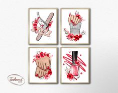 "Nails Salon Wall Art, Nails Printable Art, Red Manicure Print, Red Nails Wall Art, Red Nail Polish Art, Nails Artist Gift, Beauty Salon Art This listing includes high-resolution JPG files that you can download immediately after purchase. You can print this unique art on canvas or paper and it will decorate your interior, or you can use it to print on a t-shirt, cup, phone case or where your imagination allows! Not for commercial use.  No phisical item will be shipped This listing includes 4 zip folder (8 jpg files ) with a resolution of 300 dpi in size ISO (International Standard Size) for printing: A5 / A4 / A3 / A2 / A1 Cm: 14,8×21 / 21×29,7 / 29,7×42 / 42×59,4 / 59,4x 84,1 11×14 for printing: Inches: 11X14 If you need another size please write me before purchase. You can download files Nail Salon Art, Salon Wall Art, Red Manicure, Salon Art, Red Nail Polish, Nail Polish Art, Artist Gifts, Nail Salon, Nail Artist