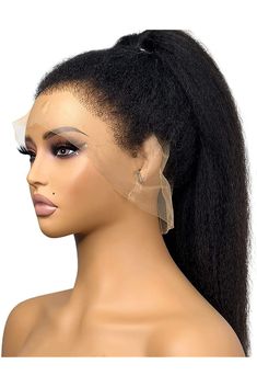 360 Frontal Wigs Human Hair Kinky Edges Lace Wig 360 Kinky Straight 4C Edges Wig HD Regular Full Lace Frontal Wig Curly Baby Hair Pre Plucked Glueless Lace Wig 150% Density 16 inch Edges Wig, 4c Edges, Curly Edges, 360 Frontal Wig, Full Lace Frontal, 360 Frontal, Invisible Lace, Frontal Wig, Womens Wigs