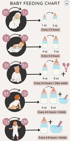 baby feeding chart with instructions for how to feed the baby in it's diaper