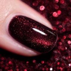 Rarjsm Black and Red Shiny Cat Eye Nail Gel Polish Black With Red Cat Eye Nails, Deep Red Glitter Nails, Burgundy Magnetic Nails, Burgundy Glitter Nails Acrylic, Cherry Cat Eye Nails, Black Nails With Red Chrome, Dark Red Sparkly Nails, Red And Black Cat Eye Nails, Dark Red Black Nails