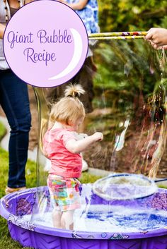 DIY Giant Bubble Recipe - Used this for the Bubble Party and it was a hit! #bubble #birthday #funwiththekids Bubble Recipes, Giant Bubble Recipe, Bubble Birthday Party, Bubble Station, Bubble Birthday Parties, Bubble Recipe, Bubble Guppies Party, Bubble Birthday, Bubble Guppies Birthday