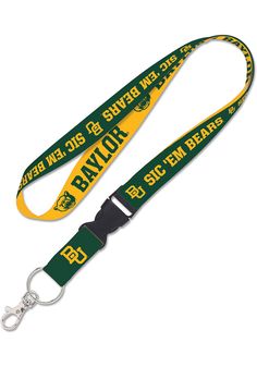 You won't lose your keys as you show your Bears spirit with this Baylor Bears Slogan Lanyard. This Lanyard features a team logo and team slogan. Detachable key ring for easy use, Heat-sealed graphics, 100% Nylon, Perfect way to show off your school pride! Team Slogans, Id Design, Anime Cover Photo, Graphic Design Lessons, School Pride, Gifts For Office, Jersey Design, Blue Tshirt