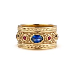 A beautiful Byzantine-style inspired ring. *real images of the ring, taken by us* Dimensions: 11mm width Gemstones: - Simulated Sapphire (cubic zirconia) - Simulated Ruby (cubic zirconia) Material: - Sterling Silver (925) - 9K Gold (375) - 14K Gold (585) - 18K Gold (750) *All signet rings are hallmarked on the back for certification* - We offer FREE Worldwide DHL & FedEx Shipping! - Branded DanelianJewelry Gift Box with each order! Our customer service is available 7 days a week. Leave us your m Byzantine Wedding, Byzantine Jewelry, Real Images, Signet Rings, Engagement Band, Ring Oval, Engagement Bands, Anniversary Ring, Gold Band