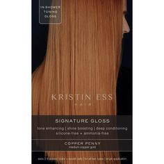 Kristin Ess Hair Signature Gloss Temporary Hair Color - Copper Penny Copper Gold Hair, Light Copper Hair, Kristen Ess, Kristin Ess Hair, Color Depositing Shampoo, Medium Blonde Hair, Kristin Ess, Natural Red Hair, Hair Gloss