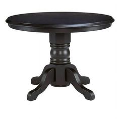 a black table with an oval top and two legs on the base, in front of a white background