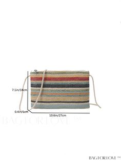 BagForLove - 2023 Summer New Style Contrast Color Handbag: Fashionable Woven Straw Square Bag for Women Product Description Color Blue Bag Size Medium Pattern Type Colorblock Type Envelope Bag Material Straw Size Chart INCH CM Strap Length Bag Length Bag Width Bag Height 39.4 inch 10.6 inch 0.4 inch 7.1 inch Strap Length Bag Length Bag Width Bag Height 100 cm 27 cm 1 cm 18 cm Details Pictures Similar Products h2 { text-align: center; } /* æ¢è¡ */ li{ white-space: normal; word-break: break-all; word-wrap: break-word; } .red-box { width: 100%; display: flex; flex-direction: row; flex-wrap: wrap; justify-content: center; } .red-box > div { width: 190px; height: 250px; margin: 10px; } .red-box > div > a > img { width: 190px; height: 250px; } .size-box { width: 100%; margin: auto; white-space Casual Shoulder Beach Bag With Phone Pocket, Summer Pouch Bags With Zipper Closure, Vacation Crossbody Shoulder Bag With Zipper Closure, Summer Pouch Shoulder Bag With Zipper, Casual Multicolor Handheld Satchel, Casual Multicolor Shoulder Bag, Casual Multicolor Summer Satchel, Casual Multicolor Pouch Satchel, Summer Satchel With Zipper Closure For Shopping