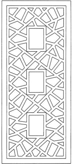 an intricate design with squares and rectangles is shown in this coloring book page