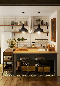 the kitchen is clean and ready to be used as a place for breakfast or dinner