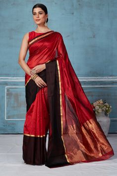 Buy beautiful maroon Pattu silk saree online in USA with black Mashru border. Look your best on festive occasions in latest designer saris, pure silk saris, Kanchipuram silk sarees, handwoven sarees, tussar silk sarees, embroidered sarees from Pure Elegance Indian fashion store in USA.-full view Festive Red Cotton Silk Pre-draped Saree, Red Cotton Silk Pre-draped Saree With Dupatta, Red Raw Silk Pre-draped Saree With Pallu, Red Cotton Silk Pre-draped Saree For Diwali, Red Semi-stitched Raw Silk Saree, Red Tussar Silk Saree For Navratri, Red Raw Silk Saree For Navratri, Red Tussar Silk Salwar Kameez For Navratri, Red Raw Silk Pre-draped Saree For Puja