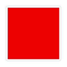 a red square sticker is shown on a white background, it appears to be in the shape of a rectangle