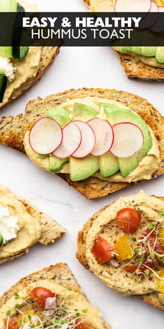 hummus toast recipe Hummus Calories, Delicious Lunch Ideas, Hummus Toast, The Best Hummus, Roasted Grape Tomatoes, Best Hummus, Toast Ideas, Healthy Hummus, Beet Hummus