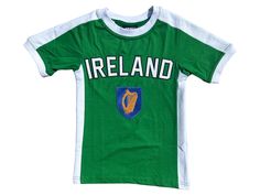 Ireland embroidery shirt 100% cotton Please see size chart in pictures for correct fit Fitted Short Sleeve Shirt With Embroidered Logo, Fitted Cotton Shirt With Screen Print, Classic Green Top With Embroidered Logo, Fitted Cotton Tops With Embroidered Graphics, Classic Embroidered Short Sleeve Top, Classic Cotton Top With Embroidered Graphics, Fitted Cotton Shirt With Embroidery, Cotton Short Sleeve Shirt With Embroidered Logo, Classic Embroidered Cotton Tops