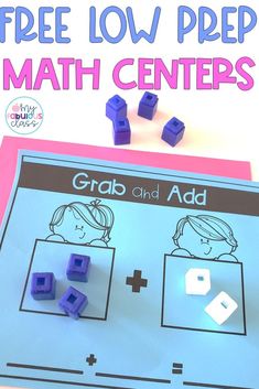 the free low prep math center for students to practice their addition skills with cubes