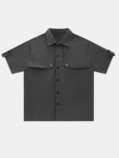 Available in black and gray Short sleeve shirt Loose fit Polyester ﻿ Imported Ships FREE