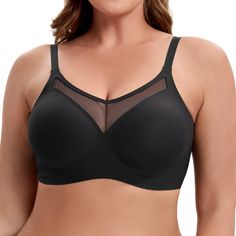 PRICES MAY VARY. Ultimate Comfort Fabric- Elevate your comfort game with our bras for women, featuring a blend of 55% Nylon and 45% Spandex. These wireless bras redefine comfort, perfect for the go-to bralettes for women seeking that seamless, barely-there sensation. V-Style Mesh Design- Amp up your lingerie collection with our push up bra. The chic V-shaped mesh design adds a touch of glam, seamlessly blending sweet and sexy. Perfect for any occasion, from daily wear to work, play, or a light e Bra Extender, Wireless Bras, Padded Bralette, Mesh Bra, Nude Bra, Black Lace Bralette, Full Coverage Bra, Everyday Bra, Black Bralette