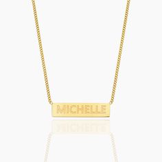 Personalize your own necklace with your name, or surprise them with personalized gifts. You can customize your name and anniversary, with a letter pendant thickness of approximately 1.2mm. The length of the pendant will vary depending on the content of your text. Minimalist Customizable Yellow Gold Necklace, Customized Rectangular Gold Necklace, Customizable Everyday Nameplate Necklace, Everyday Customizable Nameplate Necklace, Classic Nameplate Necklace For Personalized Gift, Classic Custom Nameplate Necklace For Personalized Gift, Customizable Rectangular Minimalist Necklace, Minimalist Customizable Rectangular Necklaces, Minimalist Customizable Rectangular Necklace